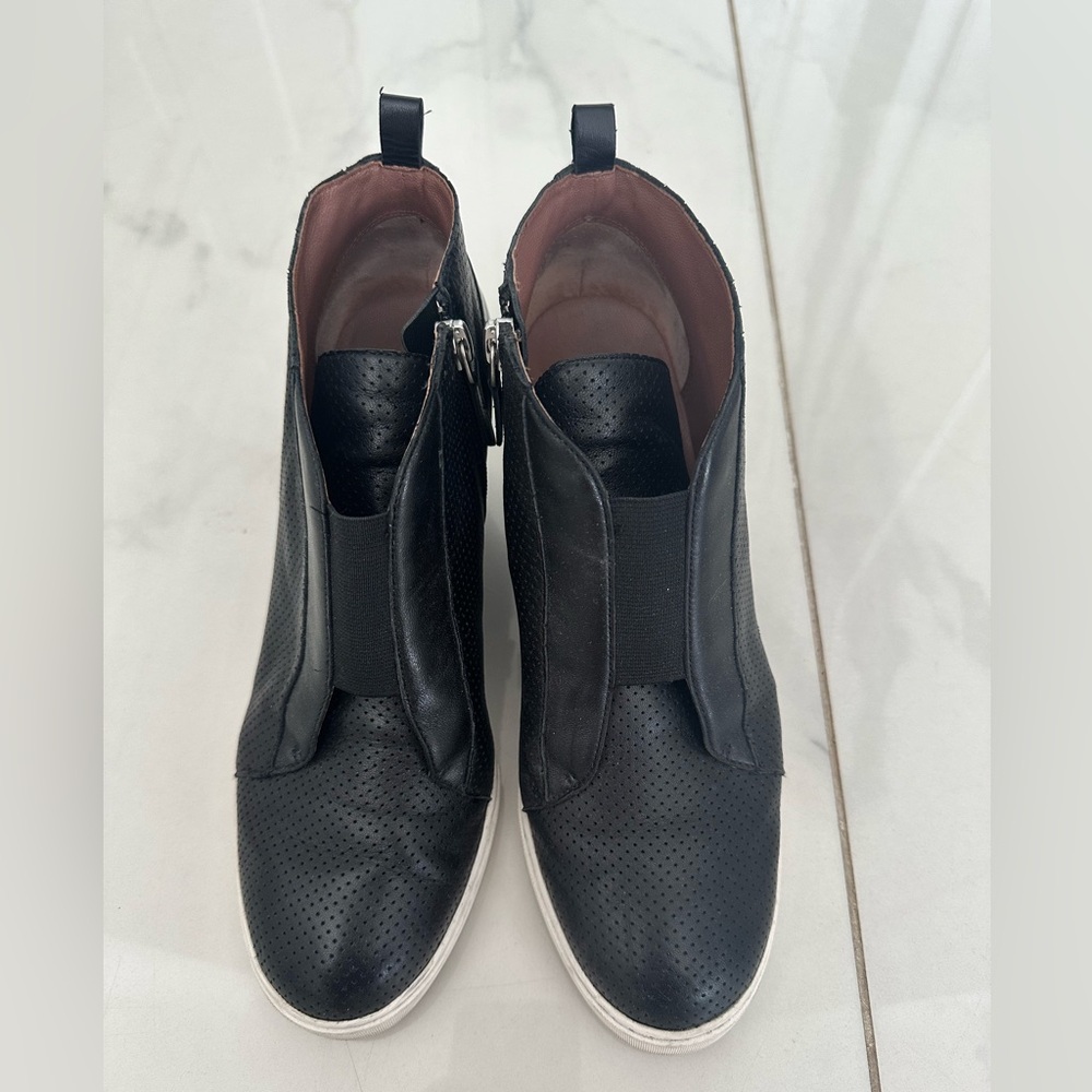 LINEA Paolo Felicia Leather Platform Wedge Sneaker Boootie